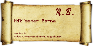 Mössmer Barna névjegykártya